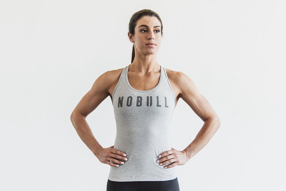 NOBULL Racerback Tank Üstleri Bayan - Açık Gri - Turkiye (PTB-351269)